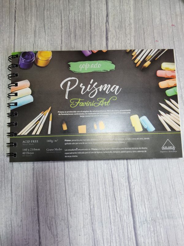 Block Prisma Gofrado Negro 160 grs. 14x 21cm