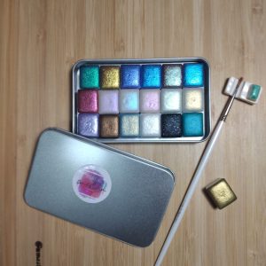 Caja Vacía Capacidad 18 Acuarelas Plata