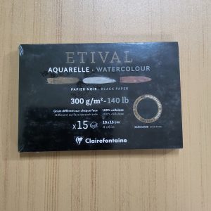 Block papel negro, doble cara de 300 grs. Clairefontaine 10x15