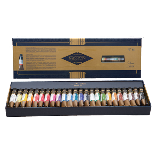 MIJELLO ARTIST MISSION GOLD CLASS SET ACUARELA 24 TUBOS DE 7 ML
