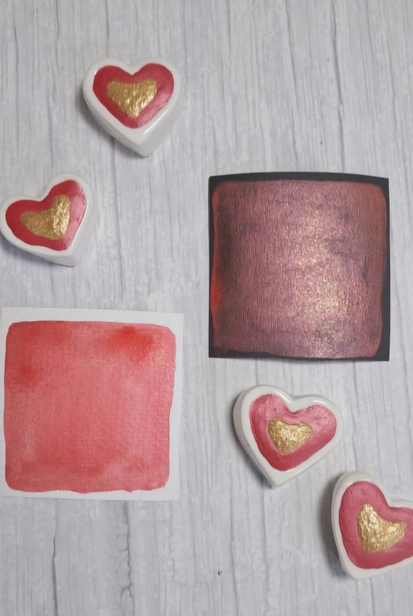 Acuarela Metalizada Frida Corazón Ceramica - Imagen 12