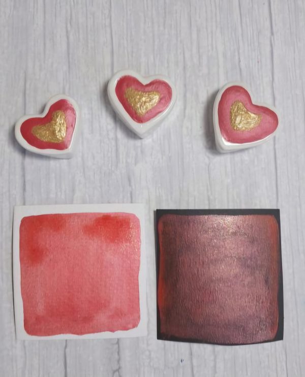 Acuarela Metalizada Frida Corazón Ceramica - Imagen 4